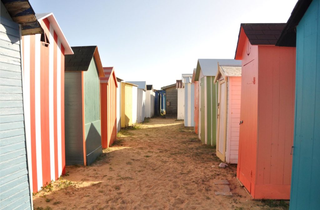 Île d'Oléron : les cabines de plage à la Boirie
