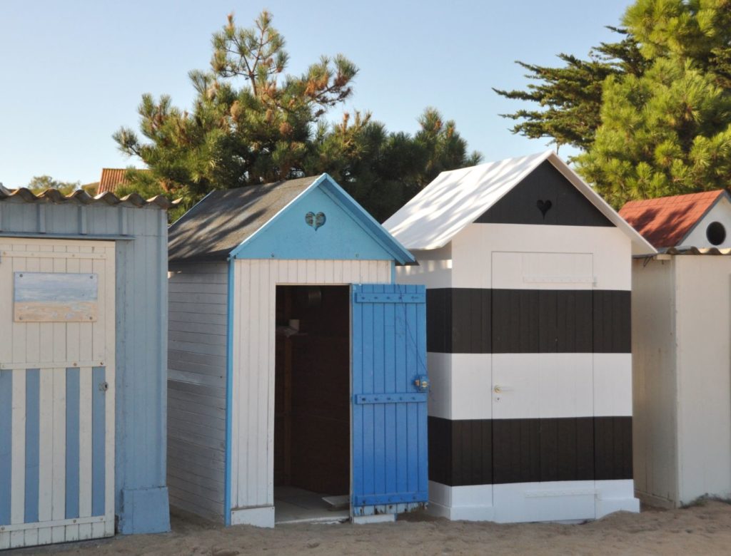 Île d'Oléron : les cabines de plage à la Boirie