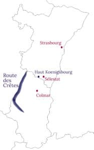 Carte de la Route des crêtes vosgiennes